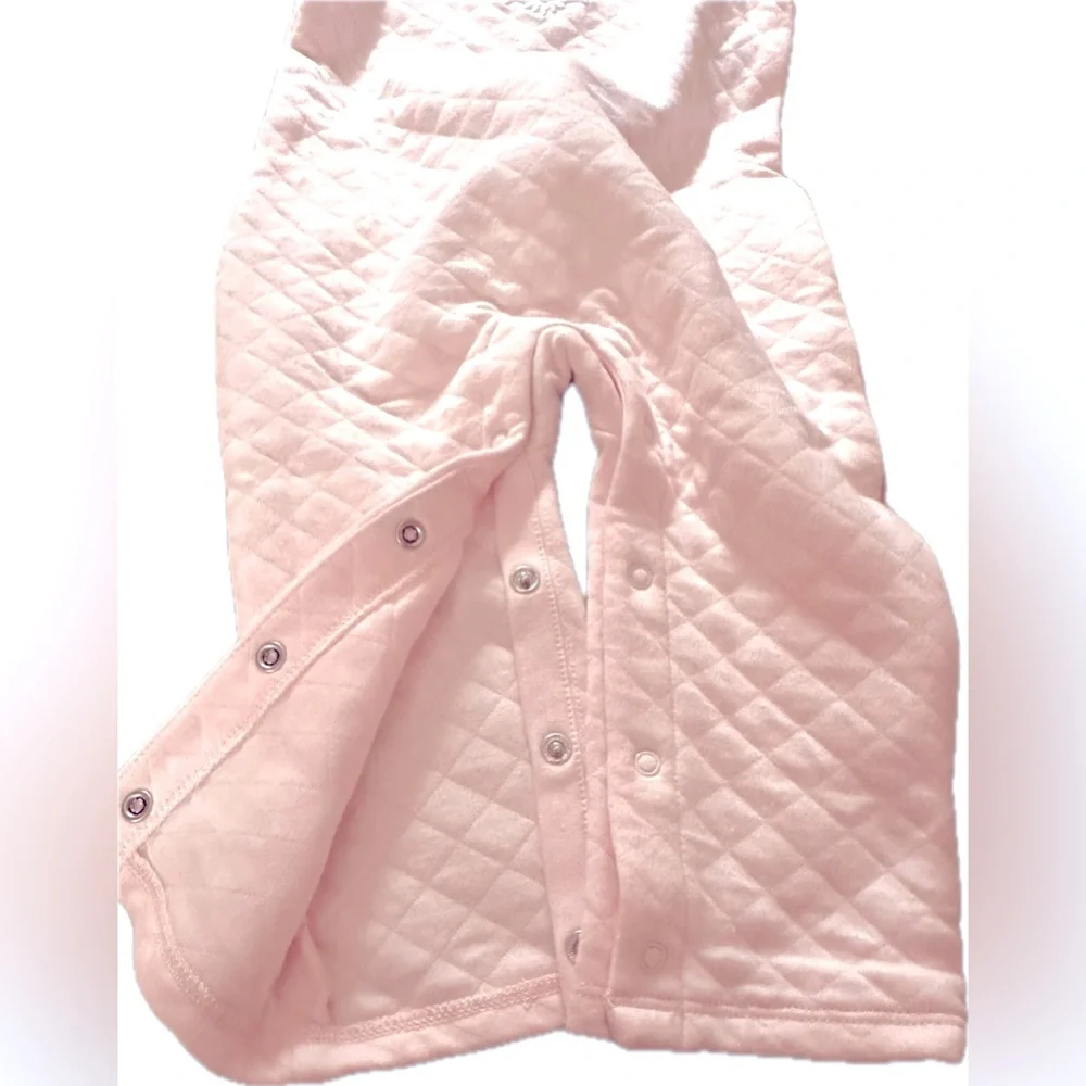 Newborn Petal Pink Quilted 1-Piece-Janie & Jack, 6-13 Mo-Excellent Preowned Cond